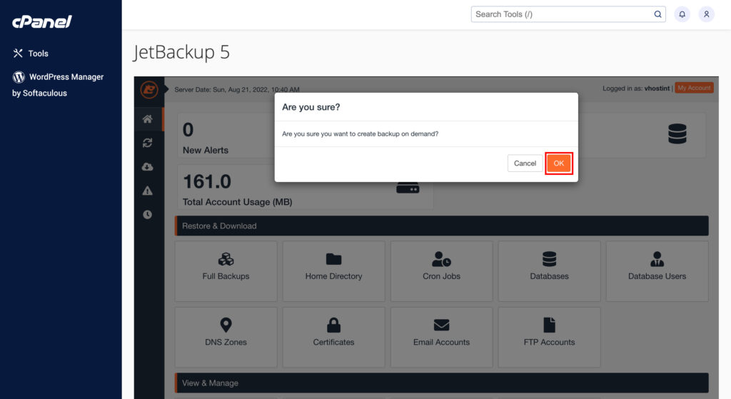 Come gestire i backup con JetBackup