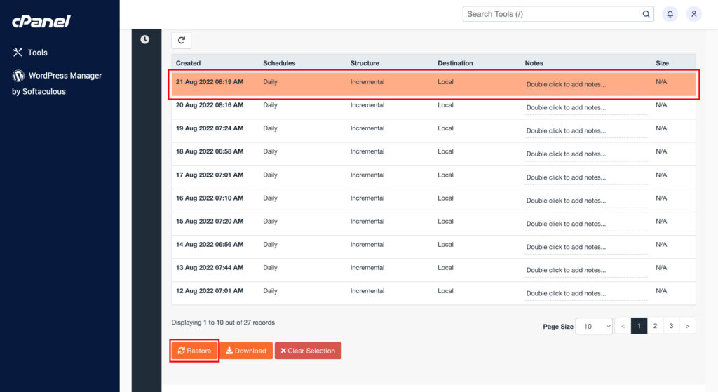 Come gestire i backup con JetBackup