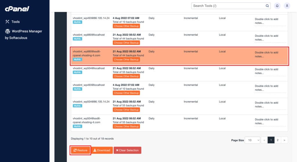 Come gestire i backup con JetBackup