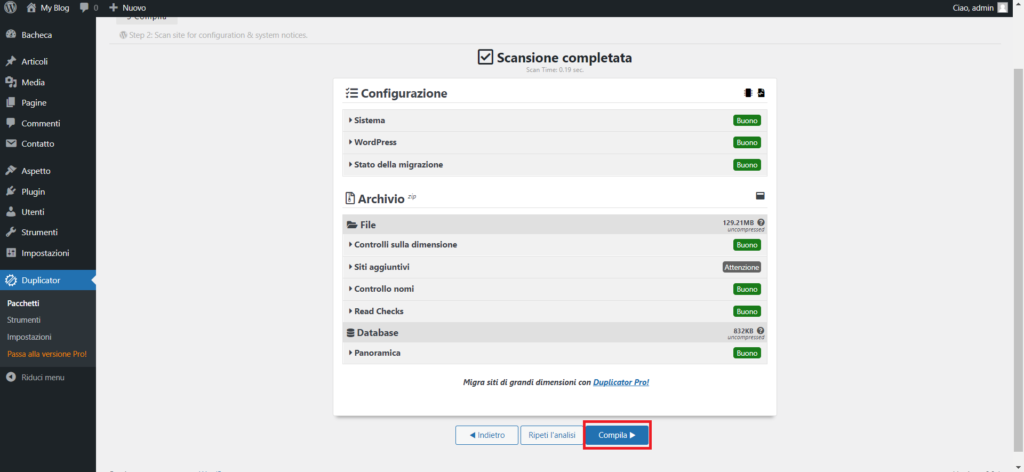 Come migrare un sito WordPress con il plugin Duplicator