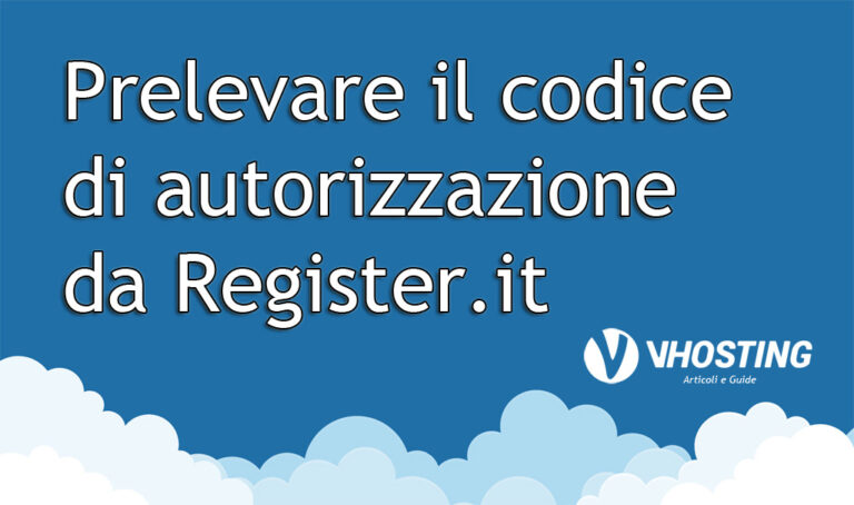 Richiedere EPP Code/AuthCode su Register.it