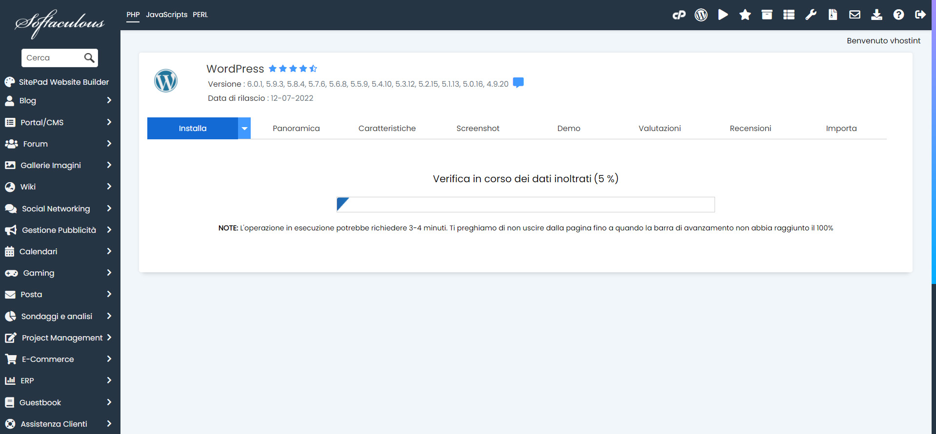 Come installare WordPress con Softaculous in Cpanel