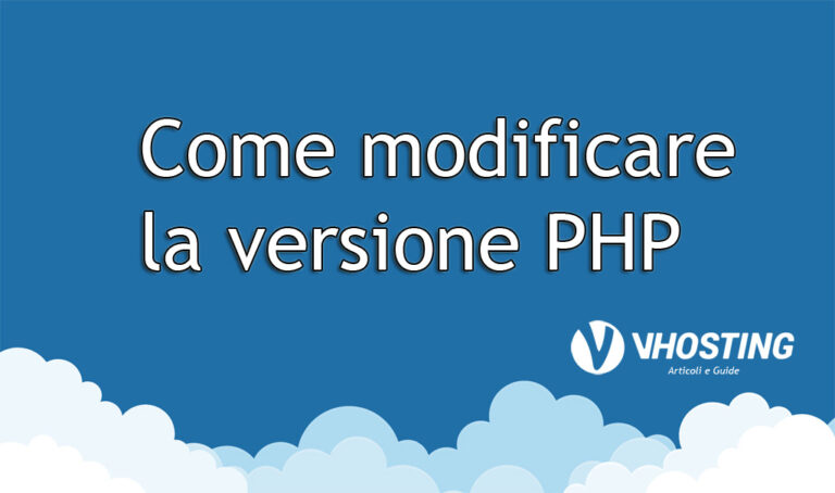 Come modificare la versione PHP