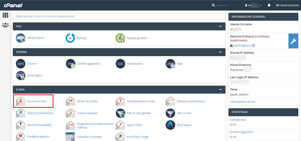 Come gestire una casella di posta su cPanel