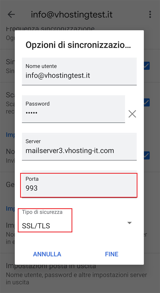 Come configurare la casella di posta su gmail