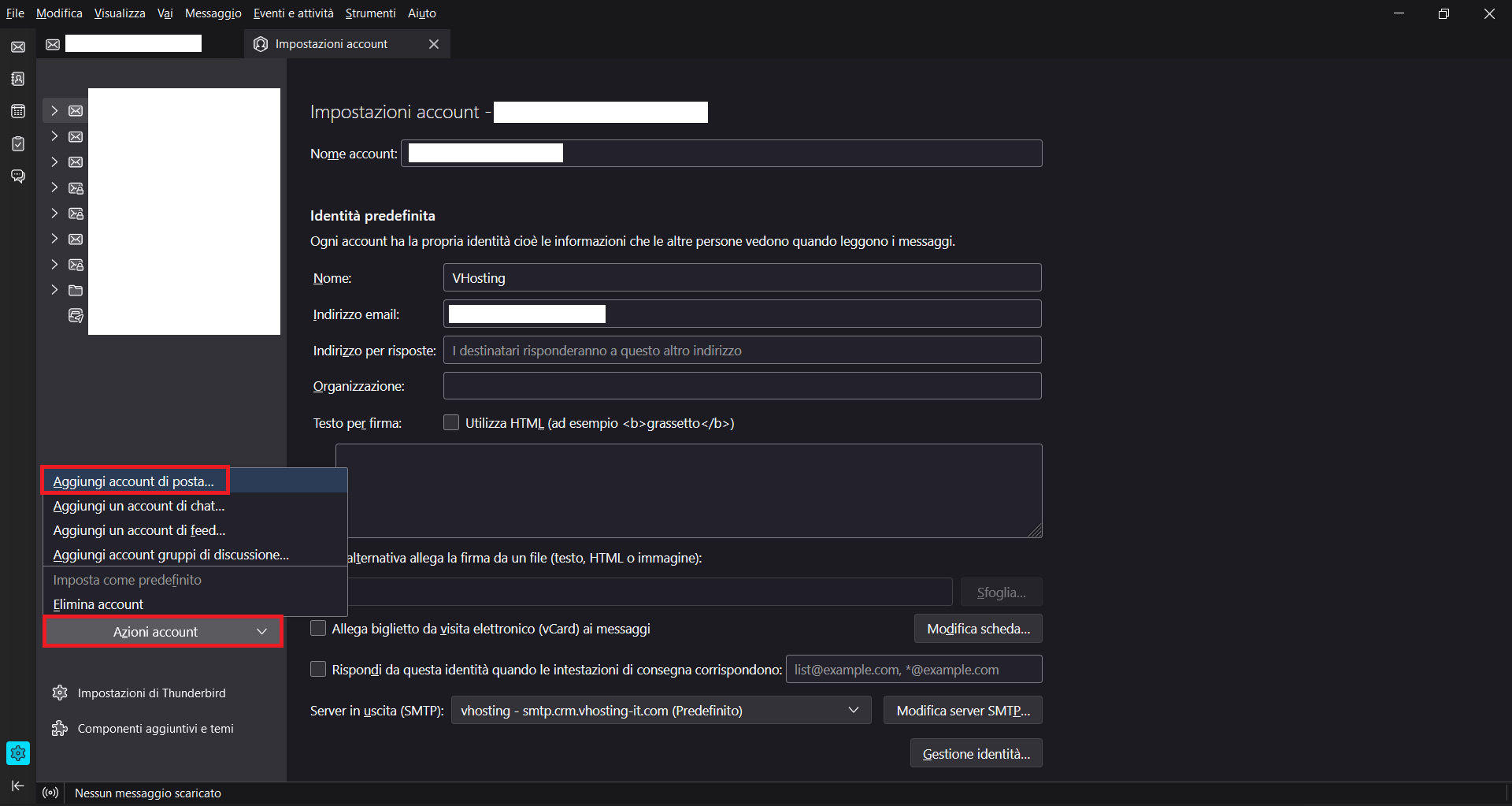 Configurare una casella di posta su Thunderbird
