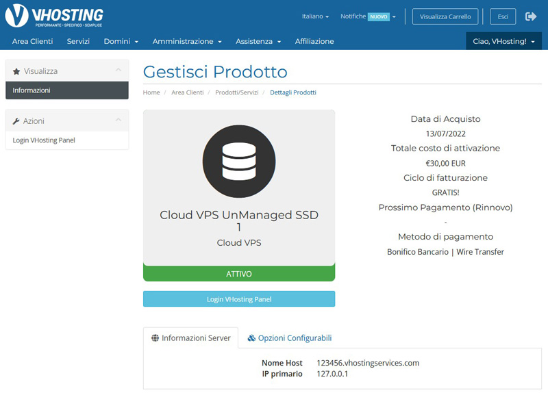 Come installare il sistema operativo su una VPS non gestita Come installare il sistema operativo su una VPS non gestita