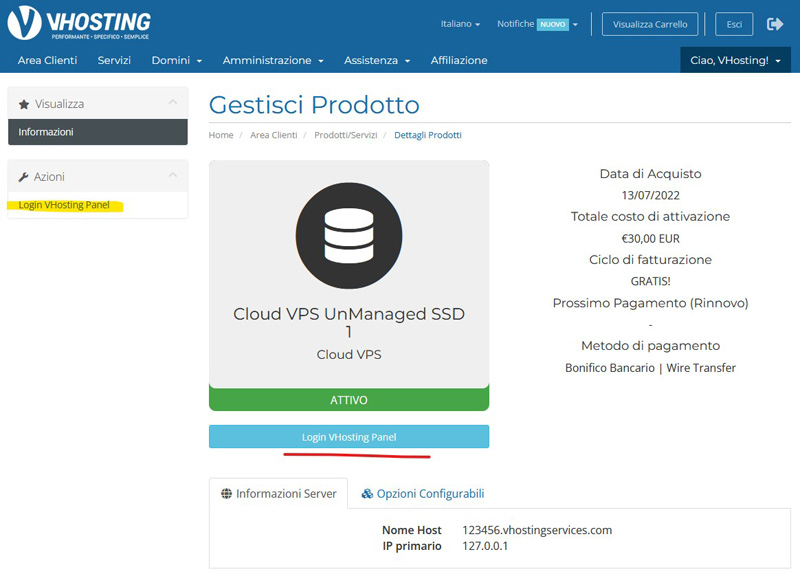 Come installare il sistema operativo su una VPS non gestita Come installare il sistema operativo su una VPS non gestita