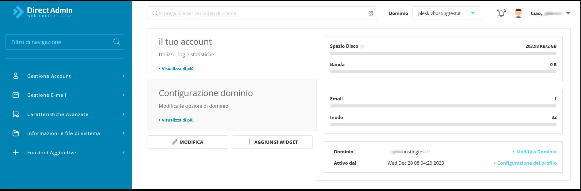 DirectAdmin di VHosting: guida dettagliata DirectAdmin di VHosting: guida dettagliata