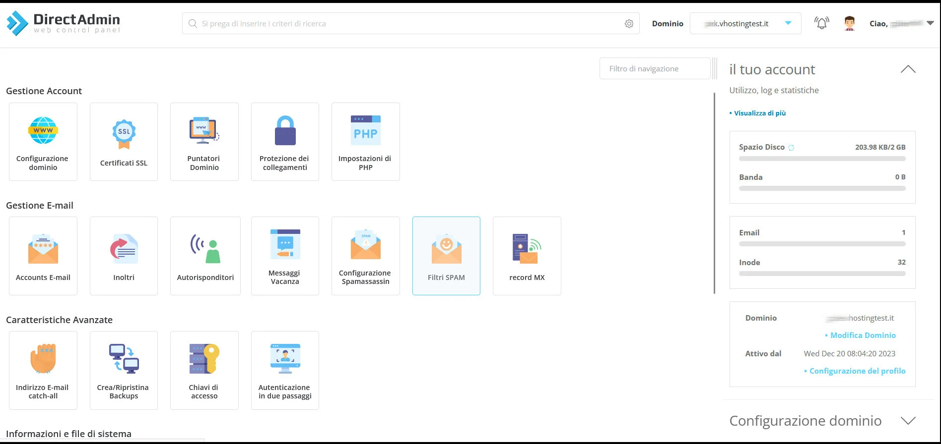 DirectAdmin di VHosting: guida dettagliata DirectAdmin di VHosting: guida dettagliata
