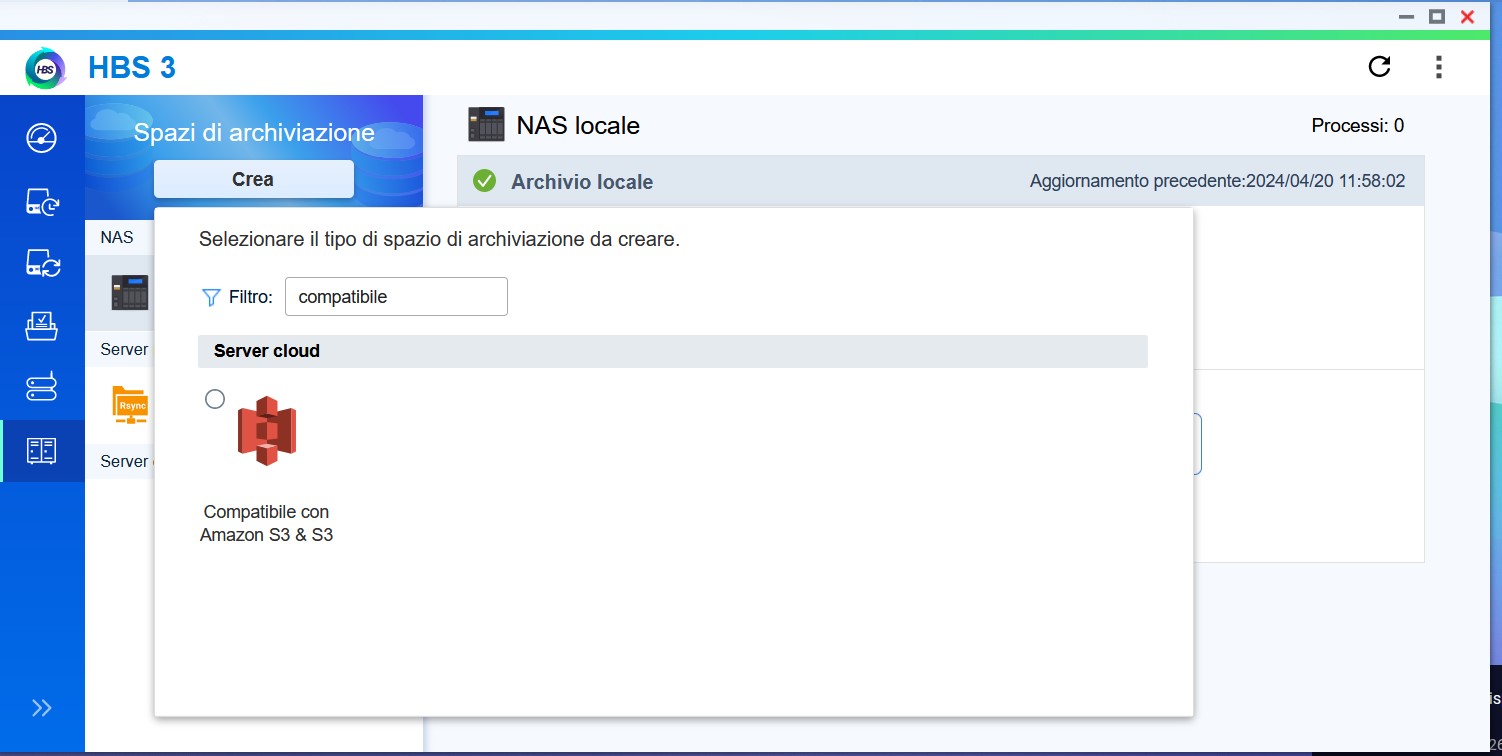 Cloud Object Storage S3 Compatibile: Configurazione archivio remoto con QNAP Nas