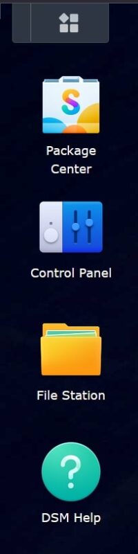 S3 su NAS Synology: Guida alla configurazione S3 su NAS Synology: icone del pannello DSM
