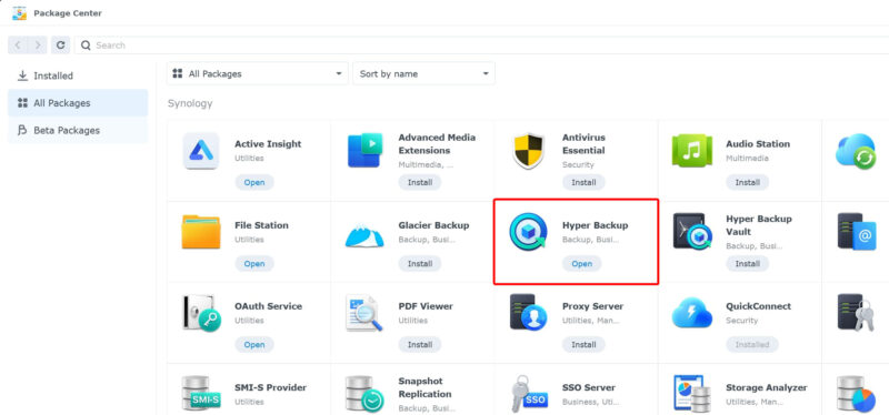 S3 su NAS Synology: Guida alla configurazione Hyper Backup nel Package Center Synology