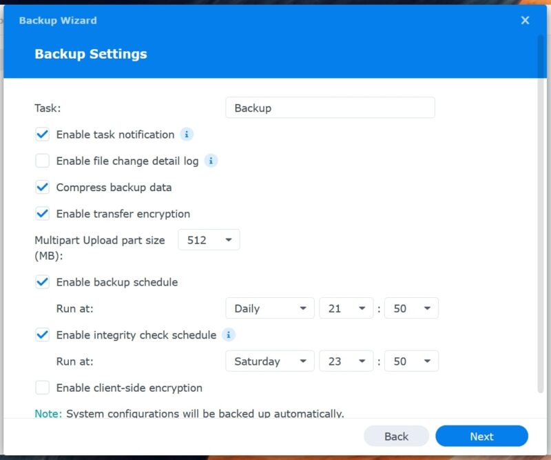 S3 su NAS Synology: Guida alla configurazione Pianificazione backup Hyper Backup Synology