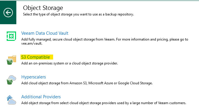 Veeam NAS su S3: Guida alla configurazione