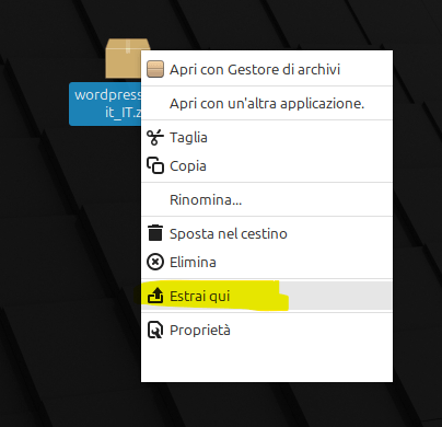 Installare manualmente WordPress