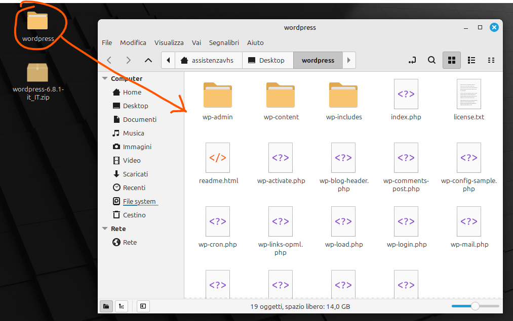 Installare manualmente WordPress