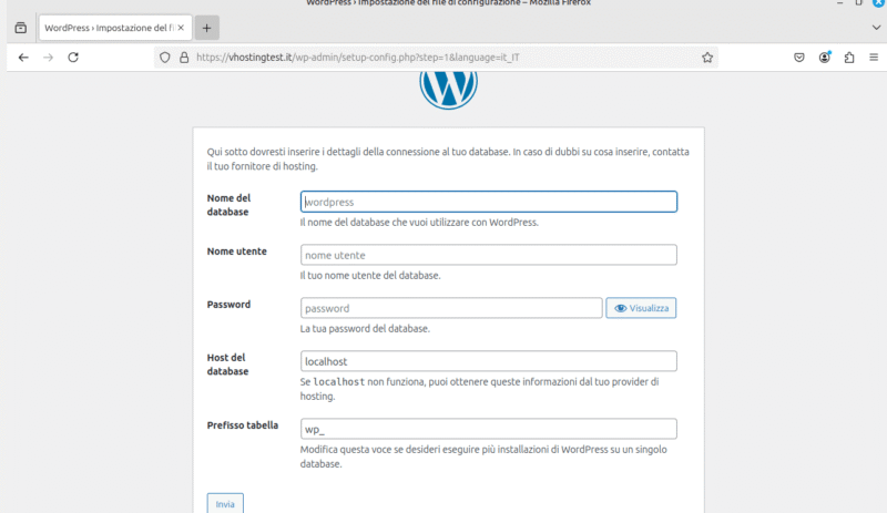 Installare manualmente WordPress Installare manualmente WordPress