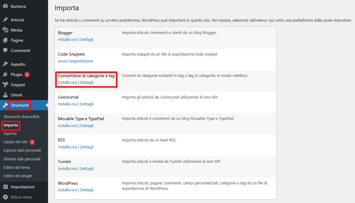 Differenza tra tag e categorie in WordPress