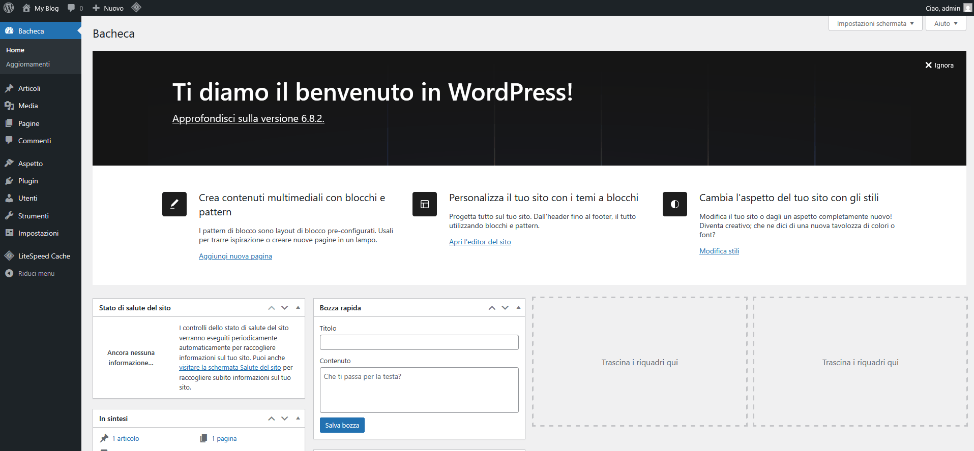 Guida WordPress - Bacheca
