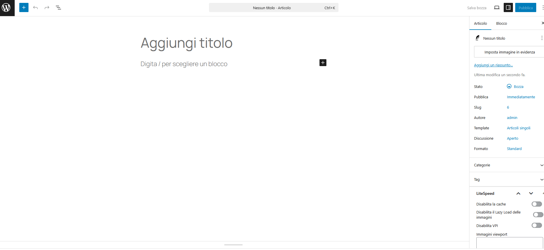 Guida WordPress - Inserimento articolo