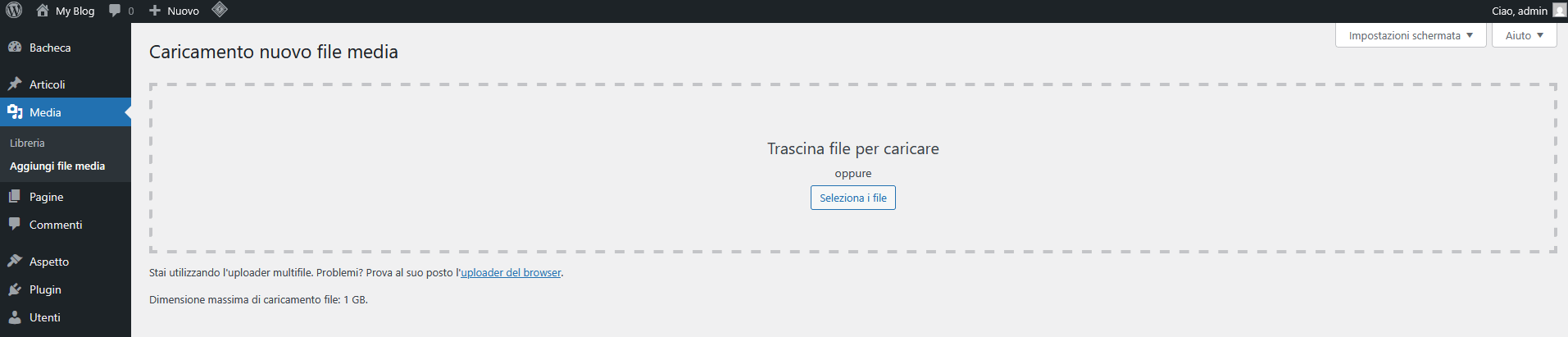 Guida WordPress - Media