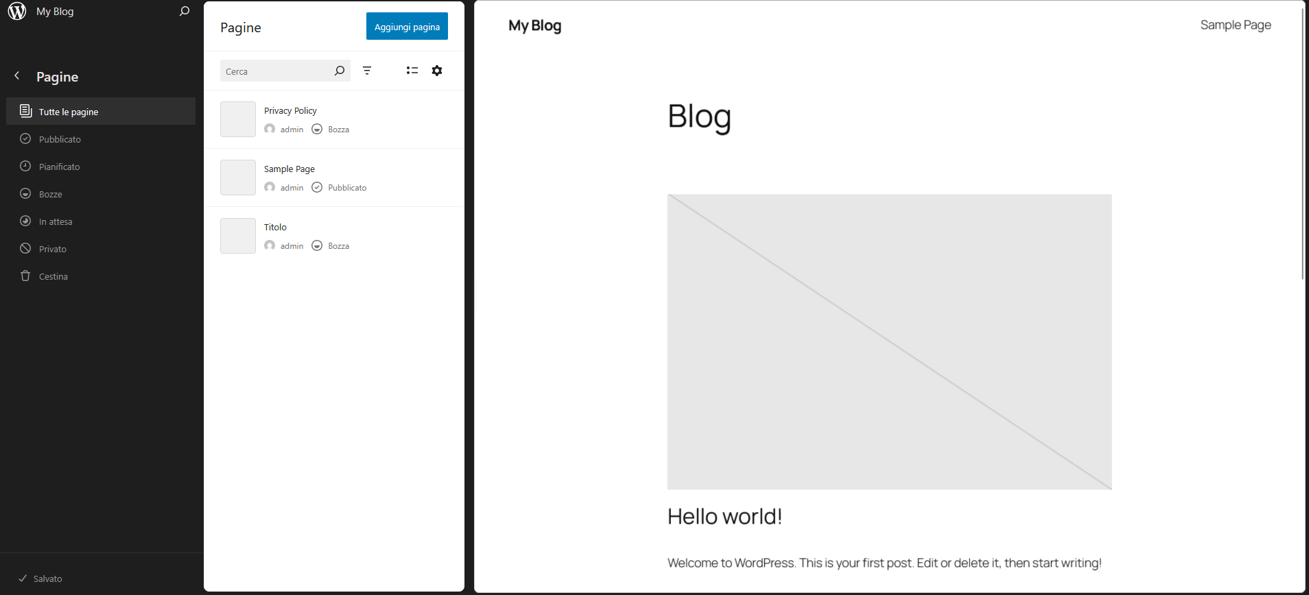 Guida WordPress - Editor Pagina
