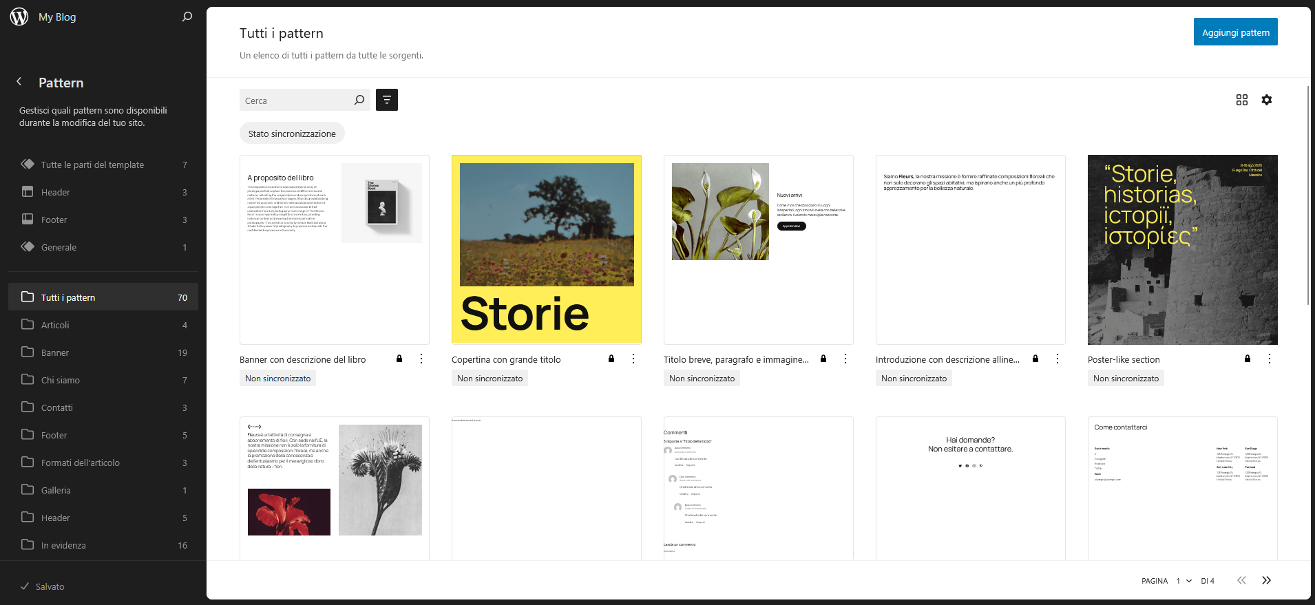 Guida WordPress - Patterns