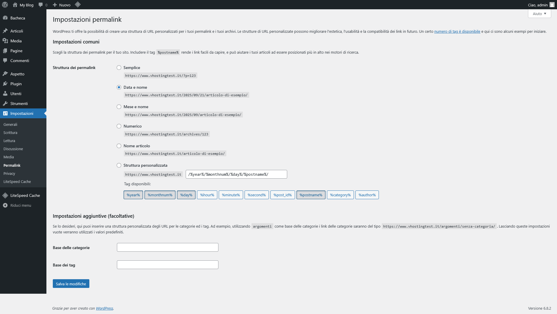 Guida WordPress - Permalinks