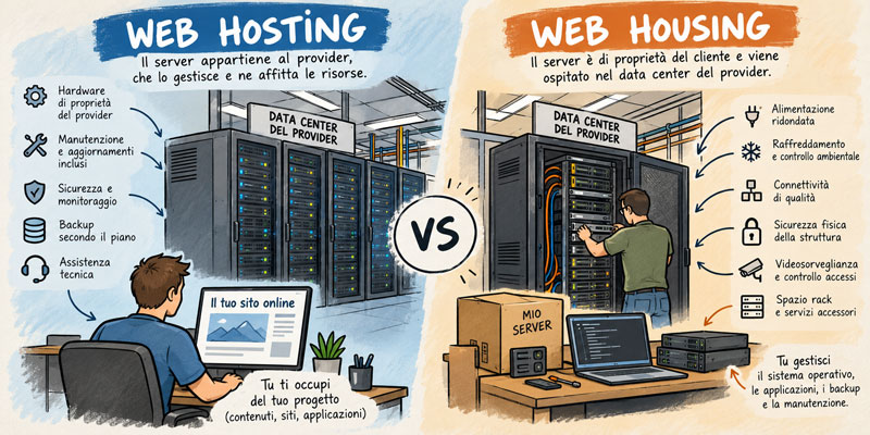 Quali sono le differenze tra web housing e hosting Quali sono le differenze tra web housing e hosting